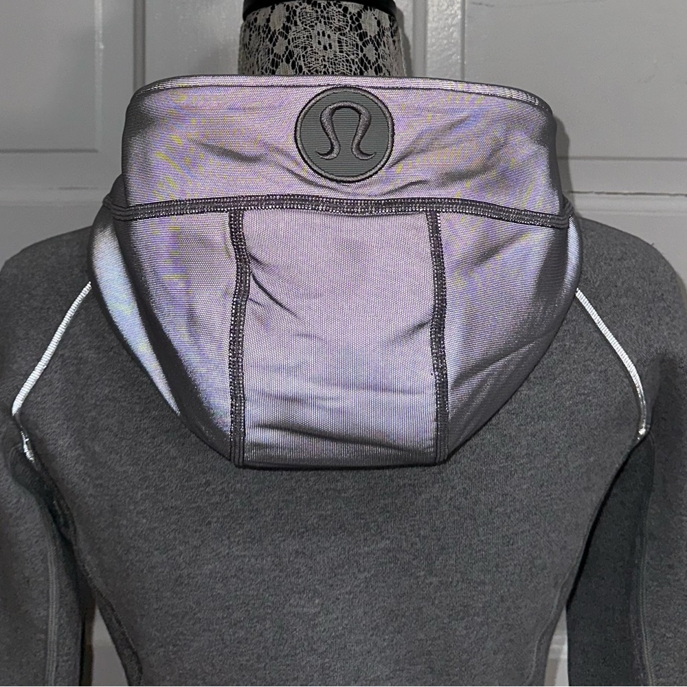 RARE Lululemon Scuba Hoodie II *Reflective 6 Heathered Speckled Grey - Picture 7 of 8
